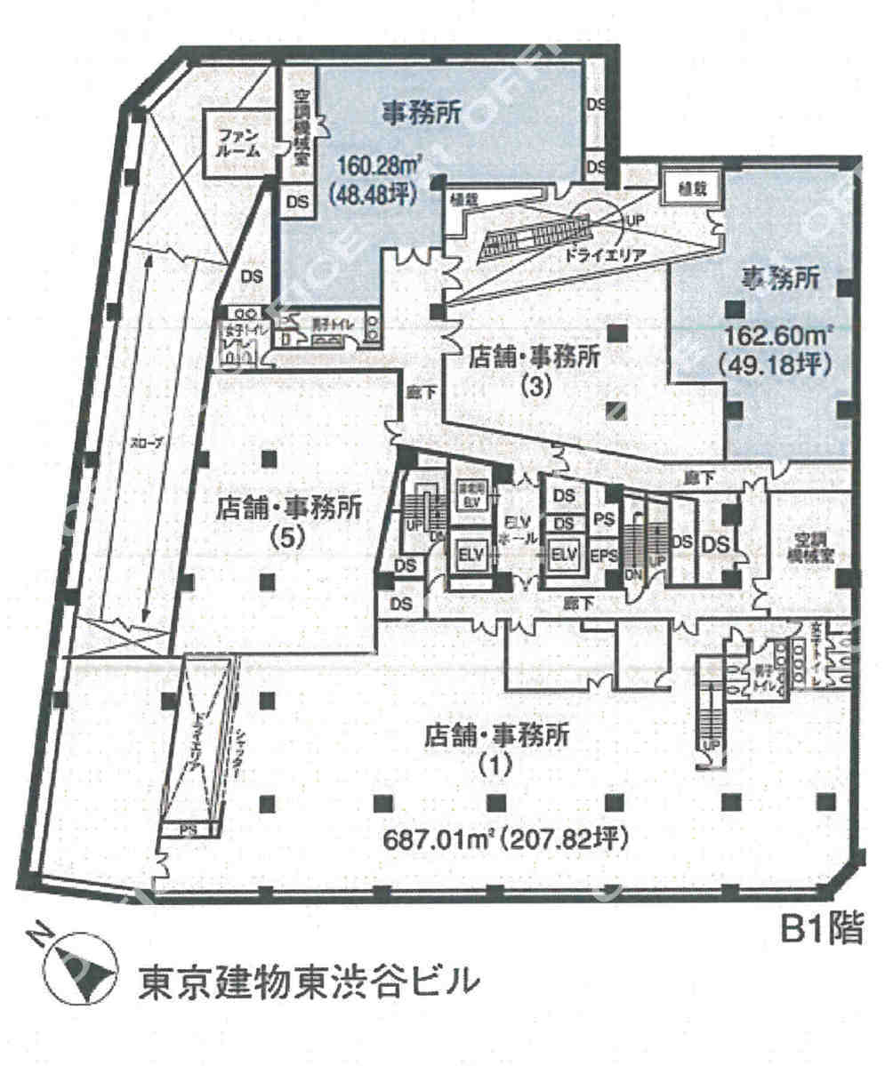 東京建物東渋谷ビルb1階48 48坪 渋谷 渋谷駅 の賃貸オフィス情報 アットオフィス