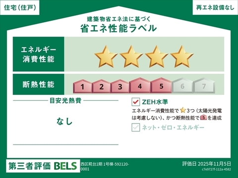 リーブルガーデン西区糀台2期 省エネ性能ラベル