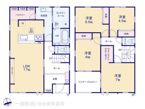 リーブルガーデン多賀城八幡1期 間取り1
