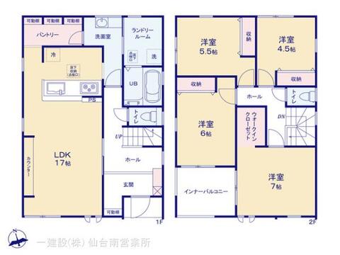 リーブルガーデン多賀城八幡1期 間取り5