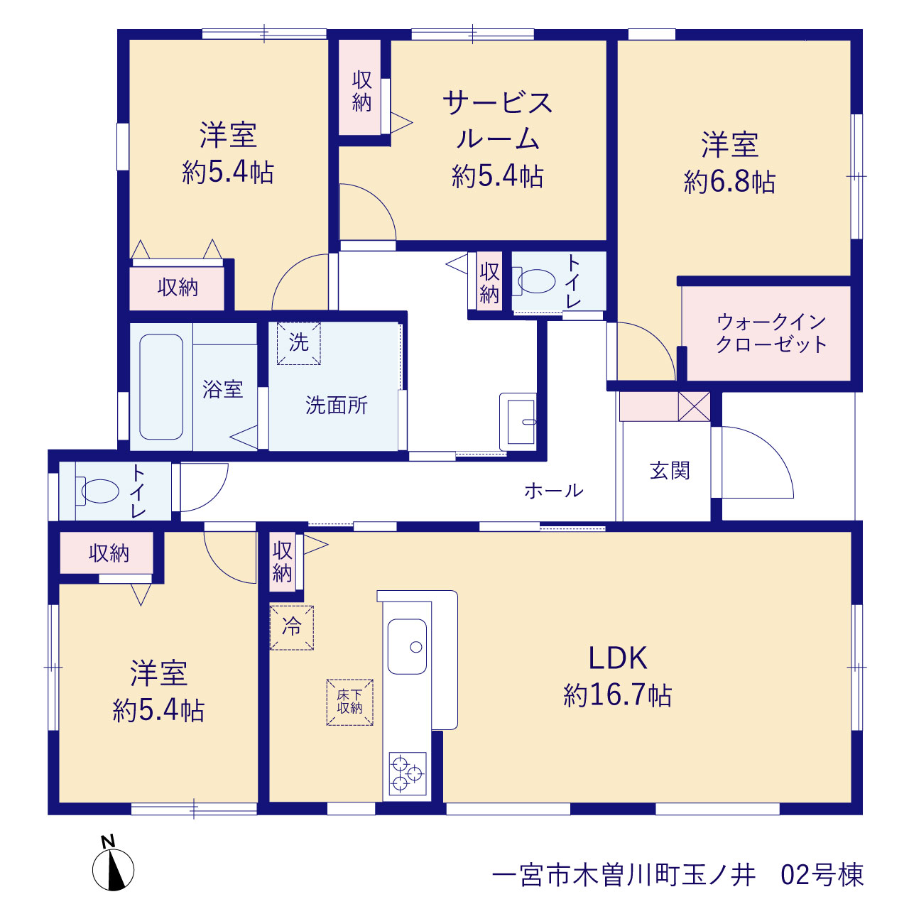 愛知県一宮市木曽川町 玉ノ井字新屋敷一ノ切54番の一部(地番)
