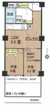 テラスがとても広いです
