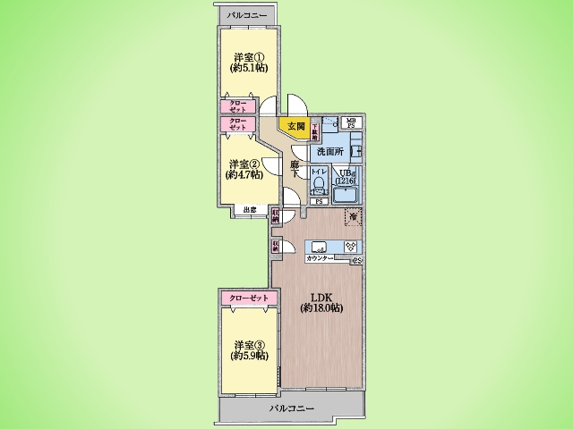物件画像 鴨居第1ハイツイーストヒル