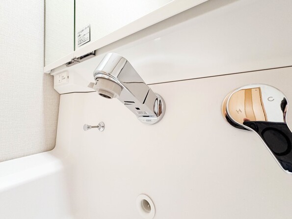 洗面台には忙しい朝に大活躍のシャンプードレッサー付き